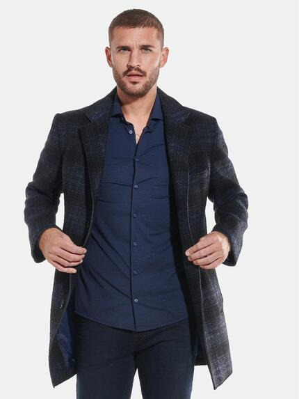 emilio adani Mantel mit Glencheck-Muster Saphirblau
