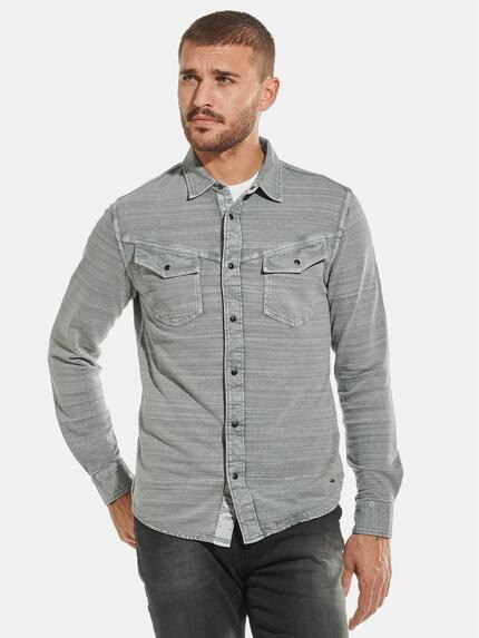 emilio adani Polo-Shirt langarm Silbergrau