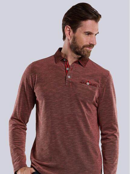 engbers Herren Langarm-Shirt mit Polo-Kragen Feuerrot 34178 engbers Herren Langarm-Shirt mit Polo-Kragen Feuerrot 34178