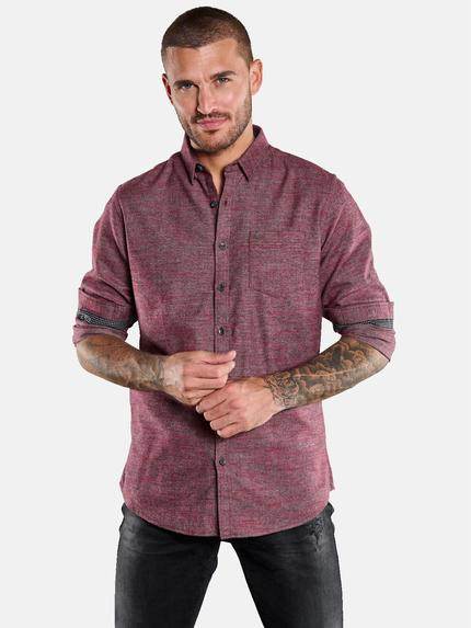 emilio adani Langarm-Hemd aus Flanell Bordeaux