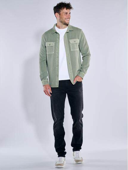 emilio adani Herren Overshirt strukturiert Gruen 39165