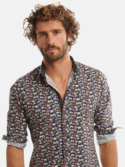 emilio adani Herren Langarmhemd mit floralem All-Over-Print Grün 30952 emilio adani Herren Langarmhemd mit floralem All-Over-Print Grün 30952
