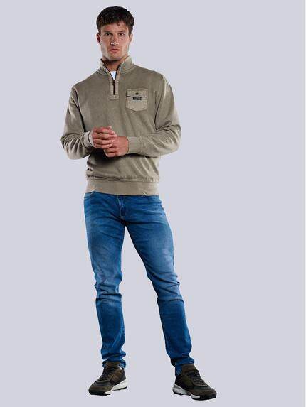 engbers Herren Sweatshirt mit Stehkragen Blassgruen 33765 engbers Herren Sweatshirt mit Stehkragen Blassgruen 33765