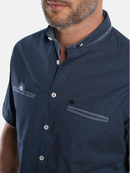 engbers Herren Modisches Halbarmhemd mit dezenten Kontrastdetails Saphirblau 29951