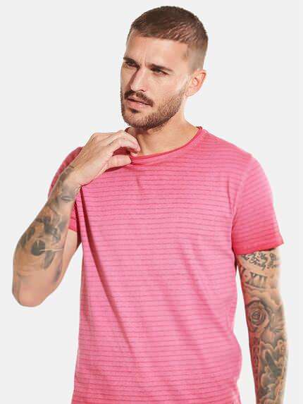 emilio adani Herren T-Shirt rundhals Violett 31725