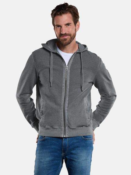 engbers Sweatjacke mit Kapuze Kieselgrau