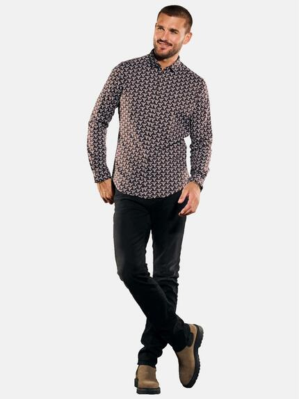 emilio adani Herren Langarm-Hemd gemustert Beige 35364 emilio adani Herren Langarm-Hemd gemustert Beige 35364