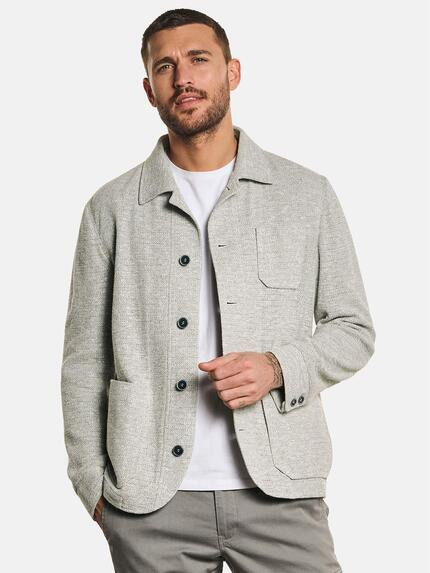 emilio adani Overshirt aus Leinen-Mix Hellgrau