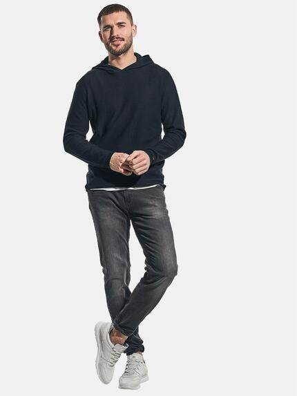 emilio adani Herren Sportiver Strickpullover mit Kapuze Schwarz 31230 emilio adani Herren Sportiver Strickpullover mit Kapuze Schwarz 31230