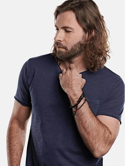 emilio adani Herren Rundhals T-Shirt Blau 27711 emilio adani Herren Rundhals T-Shirt Blau 27711
