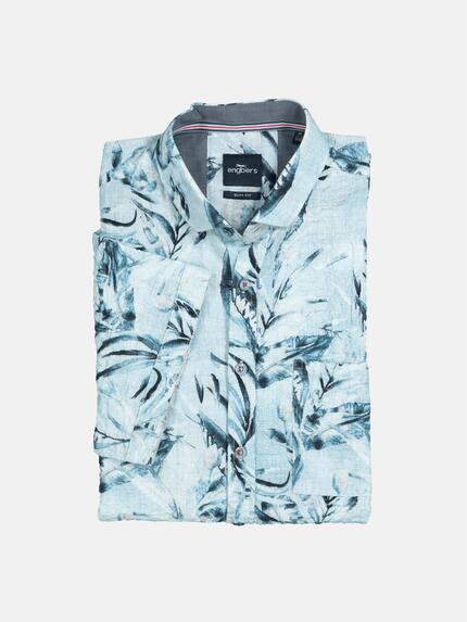engbers Kurzarm-Hemd slim fit Mittelblau