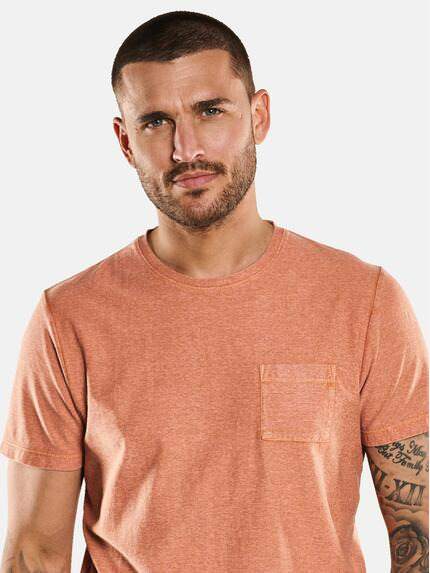 emilio adani Herren T-Shirt meliert Orange 33018 emilio adani Herren T-Shirt meliert Orange 33018