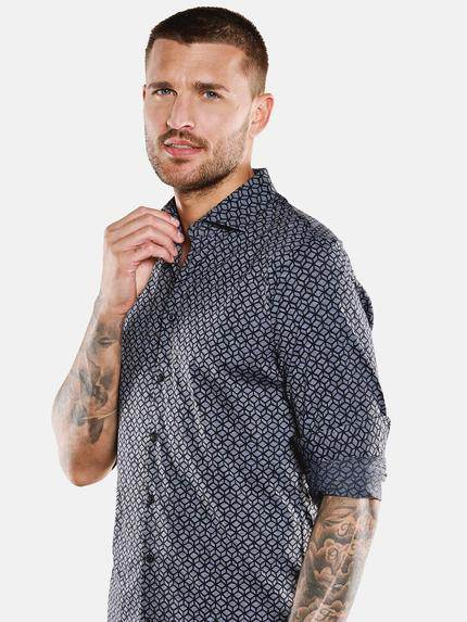emilio adani Herren Langarm-Hemd in Jersey-Qualität Grau 33335