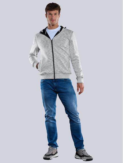 engbers Herren Sweatjacke meliert Reinweiss 33350