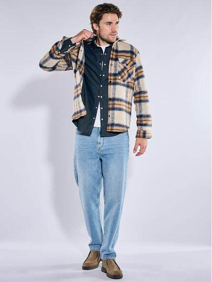 emilio adani Herren Flanell-Overshirt Royalblau 40978