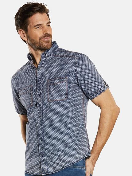 engbers Herren Kurzarm-Hemd gemustert Blau 34255 engbers Herren Kurzarm-Hemd gemustert Blau 34255