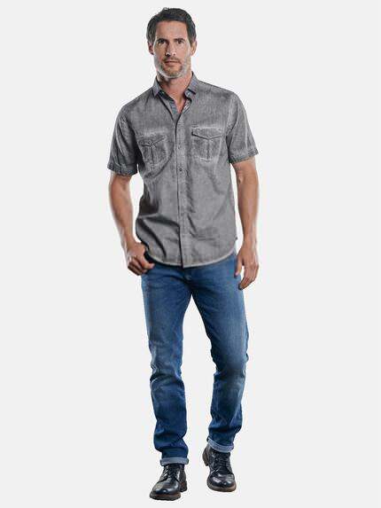 engbers Herren Hemd mit Waschungen Silbergrau 29939 engbers Herren Hemd mit Waschungen Silbergrau 29939