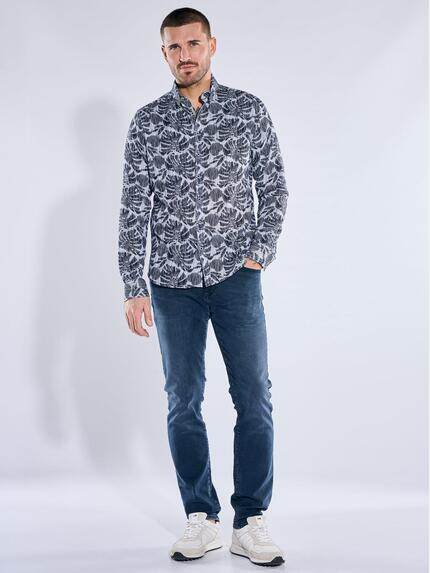 emilio adani Herren Hemd langarm Marineblau 40564