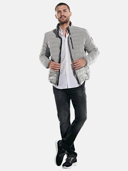 emilio adani Herren Steppjacke mit Kontrastdetails Grau 31772 emilio adani Herren Steppjacke mit Kontrastdetails Grau 31772