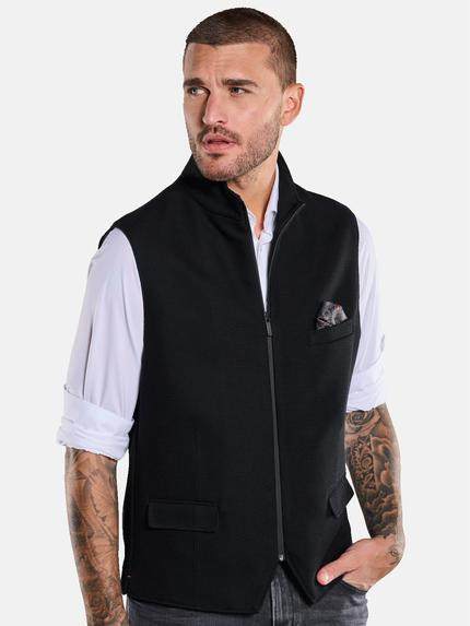 emilio adani Herren Sakko-Weste mit Zipper Schwarz 33566 emilio adani Herren Sakko-Weste mit Zipper Schwarz 33566