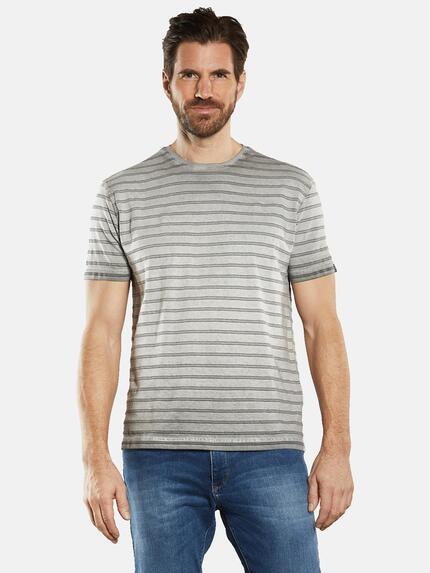 engbers T-Shirt gestreift Hellgrau