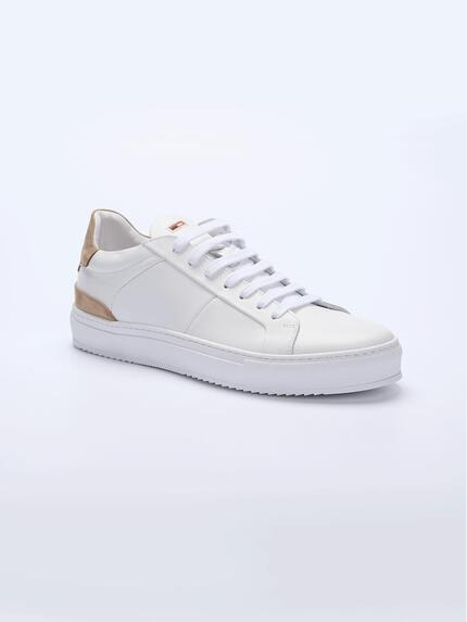 emilio adani Herren Sneaker aus Leder Weiß 36572
