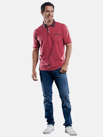 engbers Herren Poloshirt mit Jeanskragen Lachsrot 29212 engbers Herren Poloshirt mit Jeanskragen Lachsrot 29212