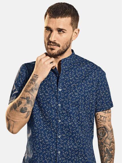 emilio adani Herren Hemd kurzarm Blau 31544