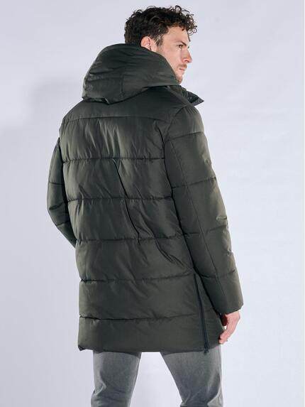 emilio adani Herren Mantel mit abnehmbarer Kapuze Oliv 39526