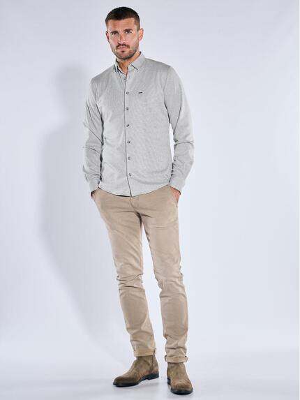 emilio adani Herren Langarm-Hemd in Jerseyqualität Silbergrau 39634