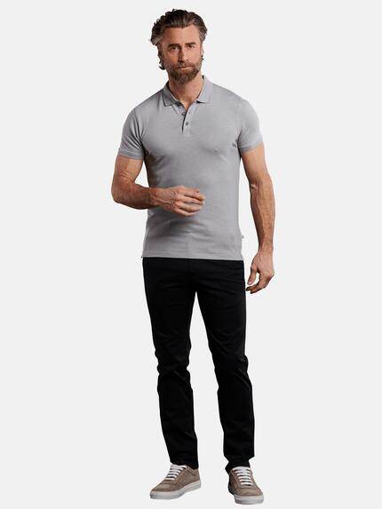 ENGBERS GERMANY Herren softes Poloshirt aus Baumwoll-Modal-Mix Mausgrau 29837