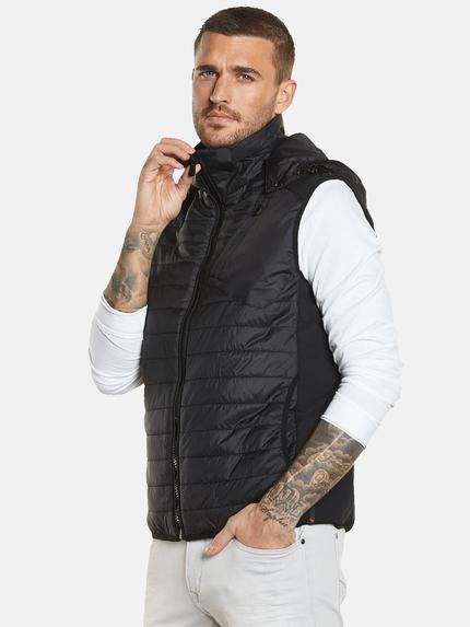 emilio adani Steppweste mit abnehmbarer Kapuze Schwarz
