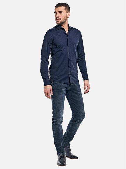 emilio adani Herren Funktions-Hemd Langarm Saphirblau 35841