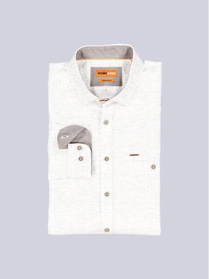 emilio adani Herren Langarm-Hemd gestreift Beige 39040 emilio adani Herren Langarm-Hemd gestreift Beige 39040