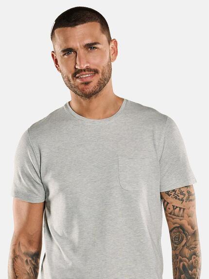 emilio adani Herren T-Shirt gestreift Grau 33273 emilio adani Herren T-Shirt gestreift Grau 33273