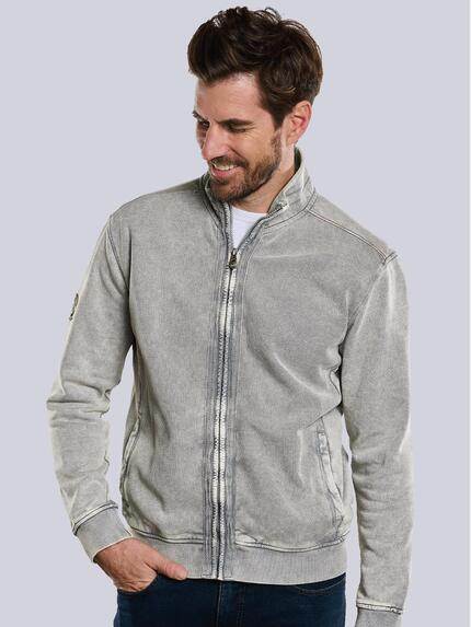 engbers Herren Sweatjacke mit Stehkragen Silbergrau 33757 engbers Herren Sweatjacke mit Stehkragen Silbergrau 33757