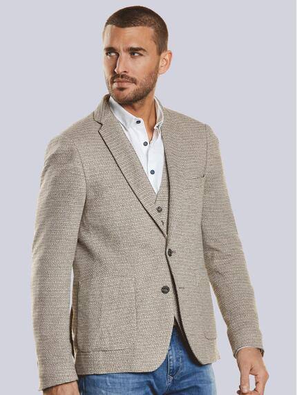 emilio adani Herren Sakko strukturiert Beige 34320