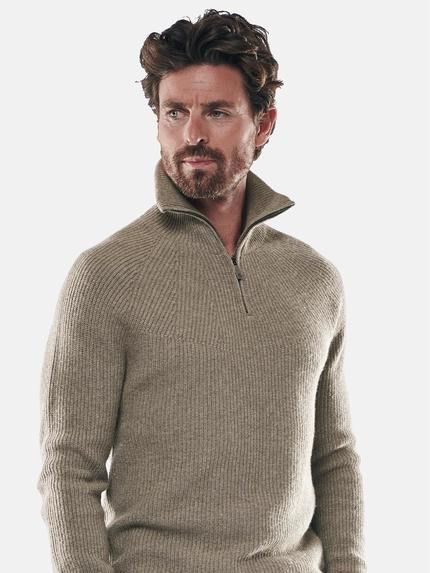 ENGBERS GERMANY Herren Stilvoller Pullover mit Polokragen Braunbeige 30525 ENGBERS GERMANY Herren Stilvoller Pullover mit Polokragen Braunbeige 30525