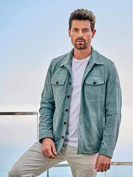 ENGBERS GERMANY Herren Overshirt aus Ziegenleder Tuerkis 38678 ENGBERS GERMANY Herren Overshirt aus Ziegenleder Tuerkis 38678