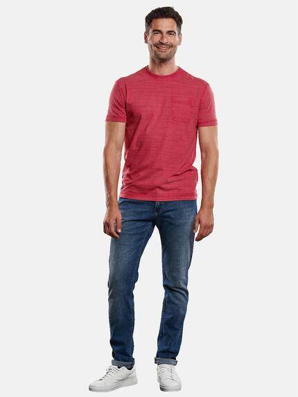 engbers Herren T-Shirt Rundhals gestreift Feuerrot 31647 engbers Herren T-Shirt Rundhals gestreift Feuerrot 31647