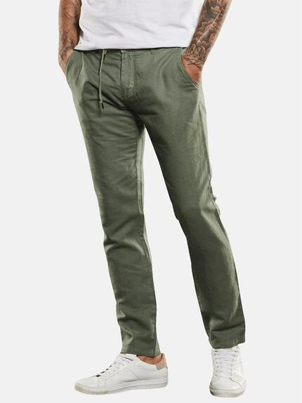 emilio adani Chino mit Tunnelzug Oliv
