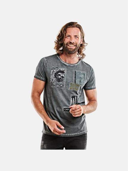 emilio adani Rundhals T-Shirt Stahlgrau
