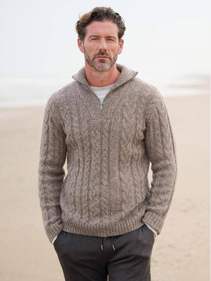 emilio adani Herren Pullover mit Troyerkragen Braunbeige 39815 emilio adani Herren Pullover mit Troyerkragen Braunbeige 39815