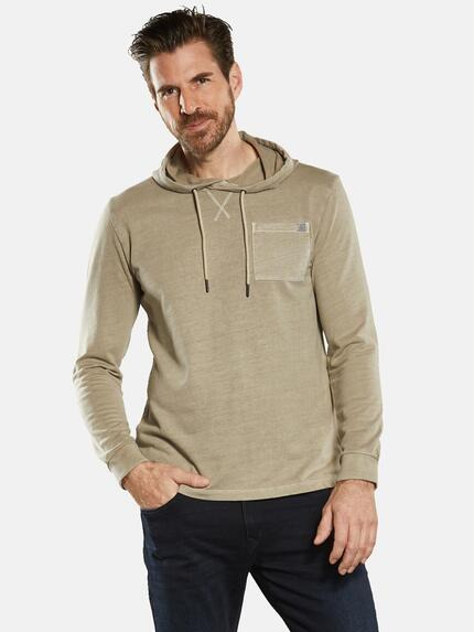 ENGBERS GERMANY Langarmshirt mit Kapuze Braunbeige