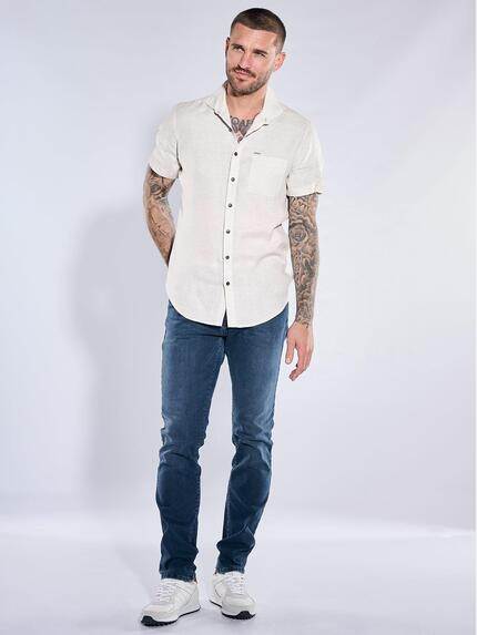 emilio adani Herren Hemd uni Beige 40675