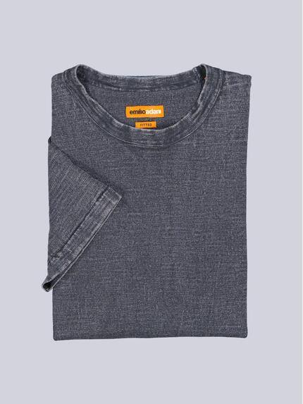 emilio adani Herren T-Shirt mit Wascheffekt Anthrazit 41103 emilio adani Herren T-Shirt mit Wascheffekt Anthrazit 41103