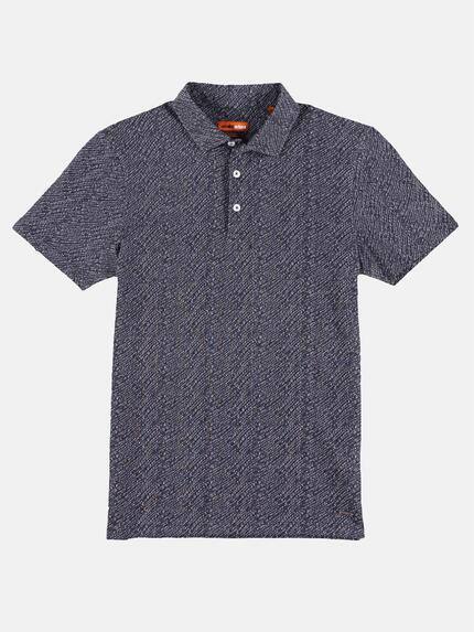 emilio adani Herren Poloshirt mit Jacquard-Struktur Blau 29886 emilio adani Herren Poloshirt mit Jacquard-Struktur Blau 29886