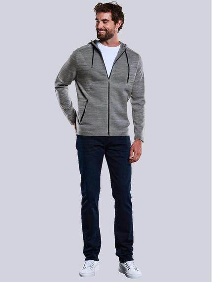 ENGBERS GERMANY Herren Cardigan mit Kapuze Silbergrau 33942 ENGBERS GERMANY Herren Cardigan mit Kapuze Silbergrau 33942