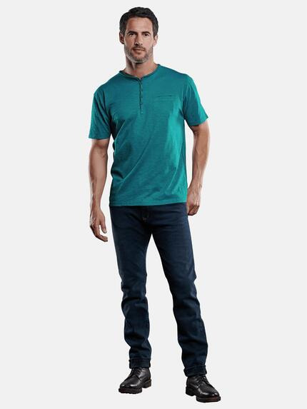 engbers Herren Henley T-Shirt Petrol 28912 engbers Herren Henley T-Shirt Petrol 28912
