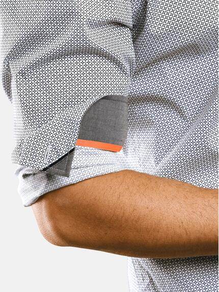 engbers Herren Dezent gemustertes Langarmhemd Schwarz 29469